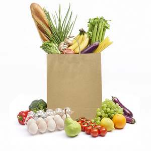 Sacs d'emballage à emporter de haute qualité, écologiques, imperméables, avec impression de logo, biodégradables, sacs en papier kraft pour fruits et aliments - Product Image 4