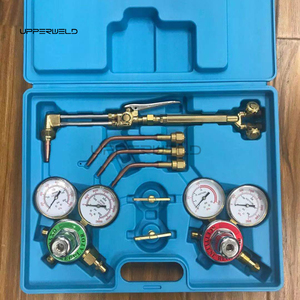 Oksijen ve asetilen gaz kesme meşale ile taşınabilir oksi lehimleme kaynakçı aracı Set iki hortum basınç regülatörleri ve göstergeleri - Product Image 3