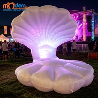 Décoration de coquillage gonflable géant personnalisé avec lumières LED RGB et ventilateur intégré pour fêtes et mariages