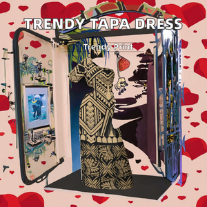 Đầm nữ ngắn tay, kiểu trễ vai, họa tiết Tapa Polynesia sang trọng, thời trang, rất được ưa chuộng, dành cho các bữa tiệc, ODM không dây đeo - Product Image 2