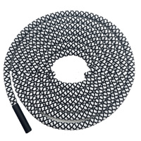 Tali serut poliester kepang 5mm, dengan ujung plastik untuk kabel tali serut warna kustom garmen