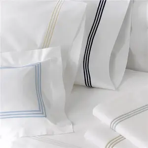 Lusso Hotel morbido Premium linee ricamo 7 pezzi trapunta biancheria da letto Set 100% cotone