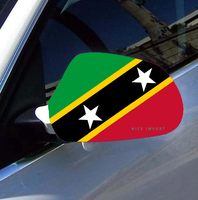 Housse de protection pour rétroviseur de voiture avec drapeau de Sainte-Kitts et Nevis (lot de 2) en tissu extensible avec bords renforcés