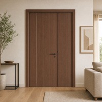 Portes Doubles Intérieures Modernes de Luxe en MDF Plaqué Mélamine, Sur Mesure, Taille Personnalisée pour Appartement, Bureau, Utilisation en Projet de Porte en Bois