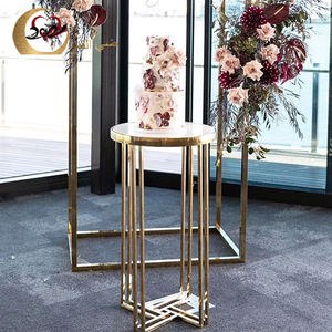 Socles en acier inoxydable dorés, romantiques et élégants, pour gâteaux et fleurs, pour la décoration de mariage/banquet - Product Image 5