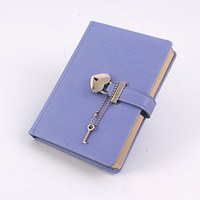 Carnet de notes B6 en cuir avec serrure à cœur mignon, journal intime à mot de passe pour étudiante