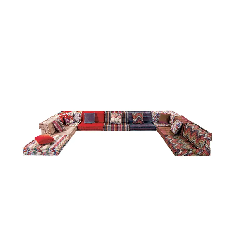 Modular Fabrics Sectional Floor Sofa Set Furniture Cum Bed Mahjong Sofa Couch For Living Room