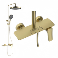 Robinet de douche thermostatique à 3 poignées en laiton massif, avec cartouche céramique, commande facile, touches piano, finition polie, massage doux, pour hôtel