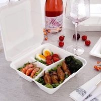 Boîte alimentaire pour sandwichs, conteneur bento, boîte à gâteau, boîte à clapet en pulpe de papier, boîte à burger en bagasse