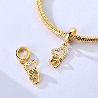 MULA Perles DIY et Breloques Pendentifs Raffinés en Argent Sterling 925 Couleur Or, Motifs Léopard, Papillon, Luciole, Abeille, pour Bracelet Original Femme