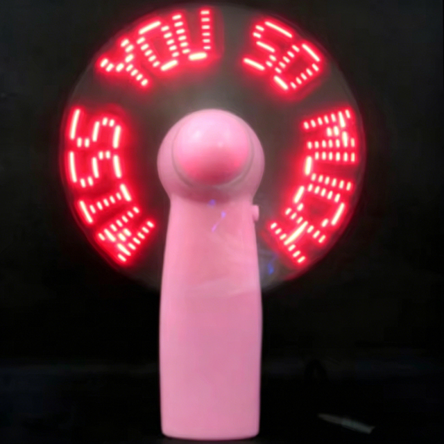 Mini Portable LED Message Fan Custom Programmable Text Flash Display Handheld Electric LED Battery Powered Welcome Gifts