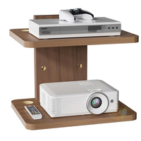 Étagère murale flottante en bois à 2 niveaux pour téléviseur, projecteur, lecteur DVD, routeurs, console de jeu, décodeurs, accessoires de décoration de salon