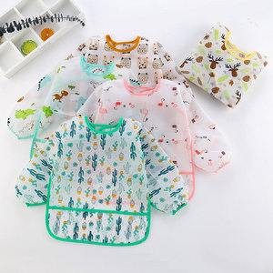 Nuovo Bavaglino Impermeabile per Bambini Sunnuo Personalizzato all'Ingrosso Stampato di Alta Qualità Riutilizzabile Facile da Pulire con Maniche Lunghe - Product Image 2