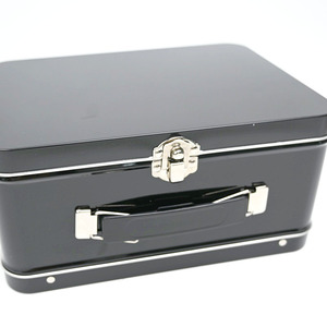 Wholesale Black Hinged Lid Tin Storage <b>Box</b> With Carry Handle <b>Lockable</b> Metal Tin Container For Outdoor Gear <b>Small</b> Tools Gift Pack - Product Image 3