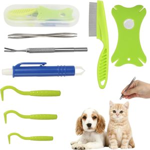 Kit Manuale in Plastica per la Rimozione di Zecche e Pulci per Animali Domestici - Gancio Raccogli Pidocchi e Pulci per Cani - Product Image 1