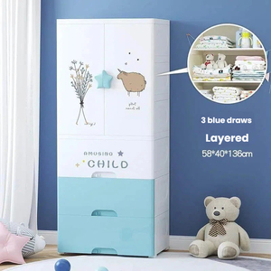 <span class=keywords><strong>Armadio</strong></span> <span class=keywords><strong>per</strong></span> Bambini a 4 Ripiani con Disegni Cartoon, Guardaroba Moderno e Resistente in Plastica <span class=keywords><strong>per</strong></span> Camera da Letto - Product Image 6