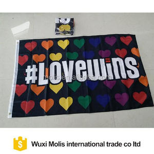 Drapeau personnalisé arc-en-ciel en polyester LGBT Gay Pride <span class=keywords><strong>LOVE</strong></span> WINS avec œillets en laiton - Product Image 2
