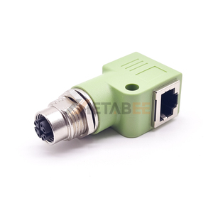 M12 8Pin x-mã hóa Ethernet Nam Nữ RJ45 Adapter một x Mã xcode vách ngăn Coupler 90 độ 4 8 pin cho <span class=keywords><strong>c</strong></span>ông nghiệp mạng - Product Image 1