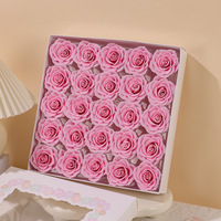 Fleur de savon artificielle éternelle, 25 pièces, tête de rose en savon, fabrication artisanale, boîte cadeau pour la Saint-Valentin