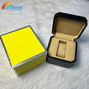 Factory Direct Custom Logo <b>Black</b> Wooden Luxury Watch <b>Box</b>, High Quality Watch Gift <b>Box</b> Set for Men, Brand Watch Packaging Case - Product Image 5