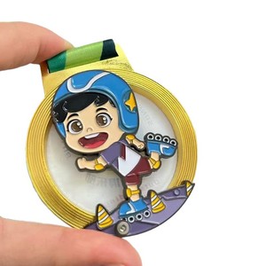 Médaille personnalisée en alliage de zinc 3D pour enfants, événement sportif de patinage à roulettes, plaquée or avec logo, idéale pour les cadeaux d'entreprise - Product Image 1