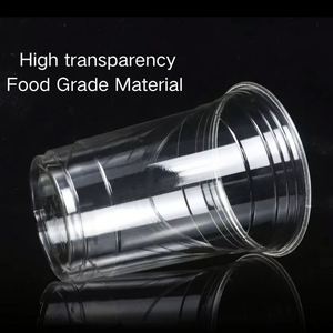 Stock Available Fast Delivery Customizable Disposable 98mm Single Wall Eco-friendly PET Transparent <b>Cups</b> for Milk <b>Coffee</b> Juice - Product Image 2