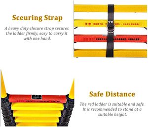 Échelle télescopique en fibre de verre de <span class=keywords><strong>3</strong></span> <span class=keywords><strong>m</strong></span> / 9,8 pieds pour travaux électriques, isolateur électrique pliable - Product Image 4