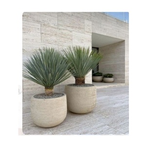 Vaso <span class=keywords><strong>di</strong></span> <span class=keywords><strong>fiori</strong></span> rotondo in fibra <span class=keywords><strong>di</strong></span> vetro resistente con finitura verniciante per decorazioni per la casa e il giardino - Product Image 1