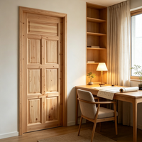 Cottage Style Solid Fir Solid Wood Hinged Door Untreated Timber Door for Leisure Residence