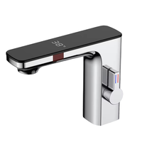 Robinet numérique LED moderne à capteur de la marque HLK Factory avec noyau de valve en céramique, robinet de lavabo monotrou intelligent sans contact, vente directe en gros