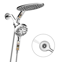 Système de douche pluie magnétique 3-en-1 avec finition chromée, modes de sortie d'eau et inverseur, ensemble de douche haute pression