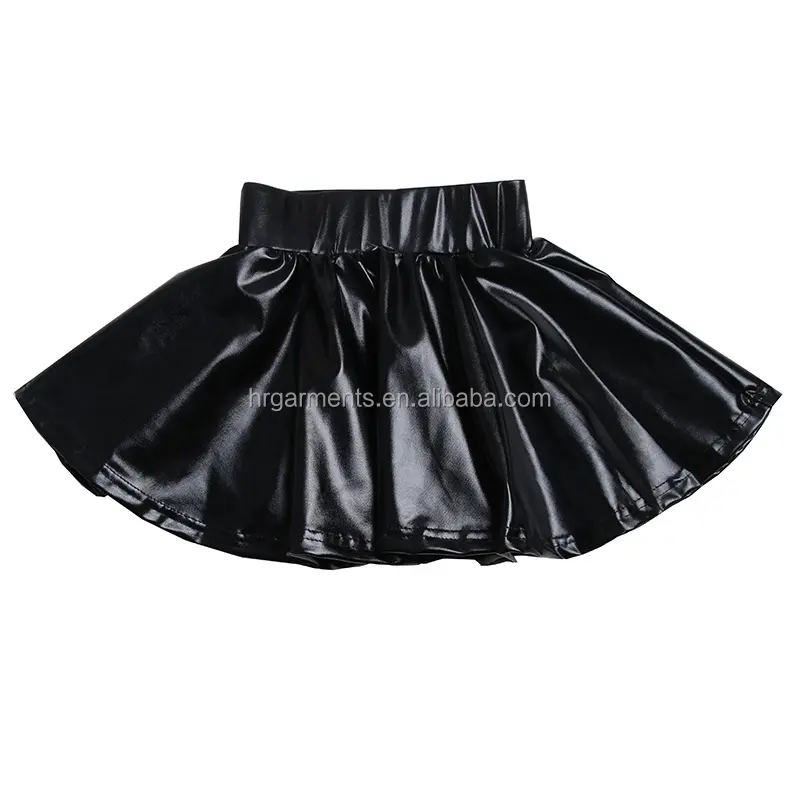 Fashion PU Fabric Girls Mini Skirt Black Leather Dress Back to School Fall Children Clothes High Quality Winter Kids Clothing