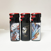 Briquet au gaz butane rechargeable de grande taille, nouveau style, logo personnalisé, briquet moderne coupe-vent