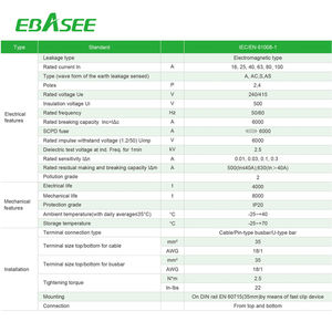 EBASEE Marque <span class=keywords><strong>ou</strong></span> OEM TUV Interrupteurs Différentiels 40 <span class=keywords><strong>a</strong></span> RCD <span class=keywords><strong>30mA</strong></span> Rccb <span class=keywords><strong>Disjoncteur</strong></span> à courant résiduel 2 pôles - Product Image 4