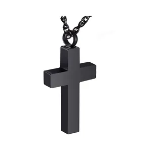Hot sell stainless steel jewelry 2024 good cross pendant necklace memorial ashes keepsake urn necklace