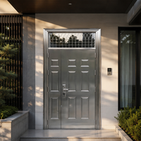 Porte d'entrée double en acier inoxydable 304 sur mesure pour villa résidentielle