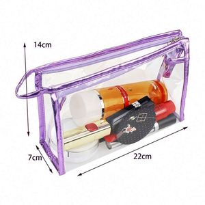 Pochette de maquillage transparente en PVC imperméable avec fermeture éclair, personnalisable avec logo, organiseur de cosmétiques, trousse de toilette, ensemble de voyage - Product Image 2