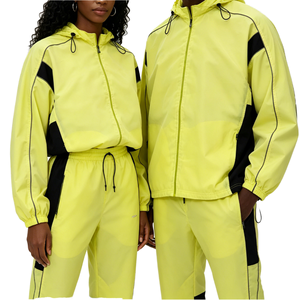 XINHUI Mens Hooded Full-Zip Color-Block <b>Track</b> <b>Jacket</b> Reflective Training <b>Jacket</b> Custom OEM ODM Wholesale Bulk Factory - Product Image 2