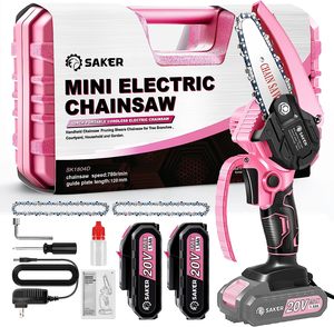 Mini motosega 4 pollici senza fili aggiornato, <span class=keywords><strong>Super</strong></span> leggero e potente palmare Mini motosega per albero di taglio del legno Trimmi - Product Image 6