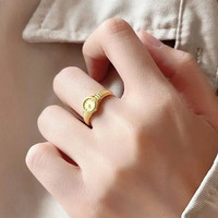 Fine Jewelry Bague de montre réglable personnalisée en argent sterling S925 plaqué or pour femme