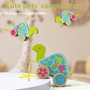 2025 nouveau Design Montessori jouets éducatifs <span class=keywords><strong>en</strong></span> <span class=keywords><strong>bois</strong></span> enfant <span class=keywords><strong>en</strong></span> bas âge voiture jouet pousser et tirer tortues chariot aides pour bébé apprendre à marcher - Product Image 5