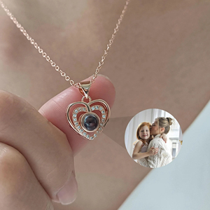 Kalung Proyeksi Bentuk Hati Stainless Steel Custom Gambar, Bersertifikat CE, Trendi untuk Wanita & Ibu - Product Image 6