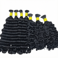 Extensions de cheveux naturels indiens 100% Remy, double trame, bouclés profonds, ondulés, noir naturel