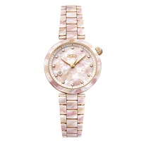 Asta Montre Quartz en Acétate Marbre Rose Perlé Cadran en Nacre Fournisseur Usine Personnalisation Multi-Couleurs