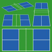 Revêtement de sol en PVC acrylique résistant aux UV et aux projections de sel, écologique, durable, réutilisable, imperméable, pour terrain de pickleball intérieur/extérieur