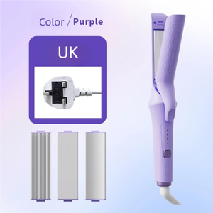 3合1多功能可互换头部矫直机喷涂头发造型熨斗，带2合1卷曲和弧形板 - Product Image 6