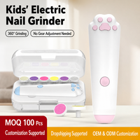 Coupe-ongles et lime à ongles électrique pour bébé en PVC, alimenté par USB, faible bruit, pour nouveau-nés, lime à ongles douce pour usage domestique