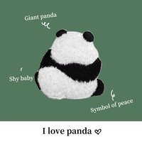 Patchs brodés Panda Premium en peluche pour l'arrière, Appliques animales en peluche autocollantes pour vêtements d'enfants, Personnalisation OEM acceptée