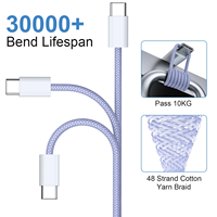 Cable USB OEM de Fábrica, 60W, 2m, 6 pies, Cable Tipo C de Carga Rápida, Trenzado de Nailon, Resistente, Cables de Datos USB-C de 60W