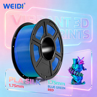 Filament d'impression 3D PLA 1,75 mm 1 kg en soie PLA, personnalisé en usine WEIDI, large et multicolore, pour imprimante 3D